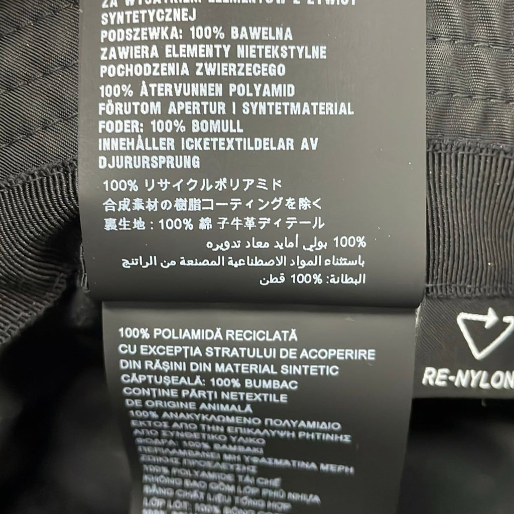 Prada Hat L Re-Nylon Bucket Hat Black Triangle Logo — view 6