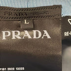 Prada Hat L Re-Nylon Bucket Hat Light Blue Triangle Logo — view 7