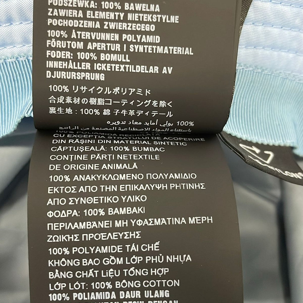 Prada Hat L Re-Nylon Bucket Hat Light Blue Triangle Logo — view 6