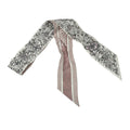Dior Scarf Mitzah Light Gray Light Pink Multi Floral Pattern Butterfly Silk