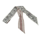 Dior Scarf Mitzah Light Gray Light Pink Multi Floral Pattern Butterfly Silk