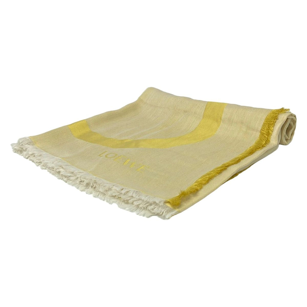 Loewe Shawl Light Yellow Wool Silk Scarf