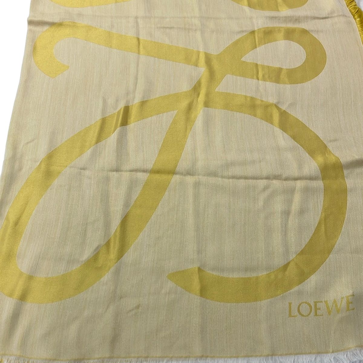 Loewe Shawl Light Yellow Wool Silk Scarf — view 4