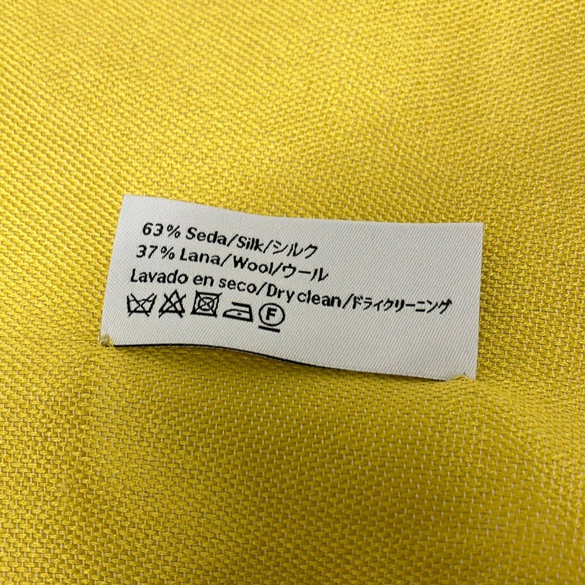 Loewe Shawl Light Yellow Wool Silk Scarf — view 3