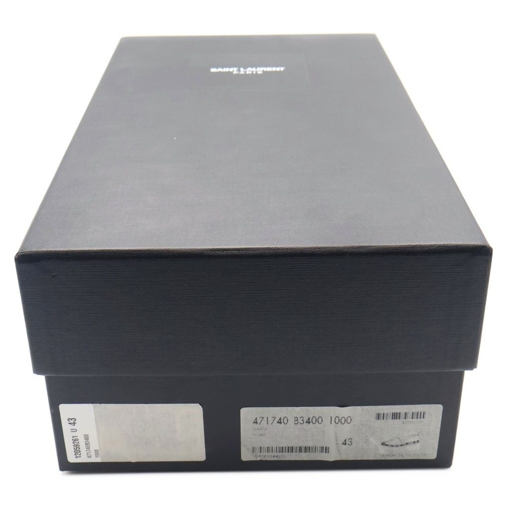 Saint Laurent Paris Front Logo Embroidery Low Cut Sneakers Leather Shoes Black — view 7