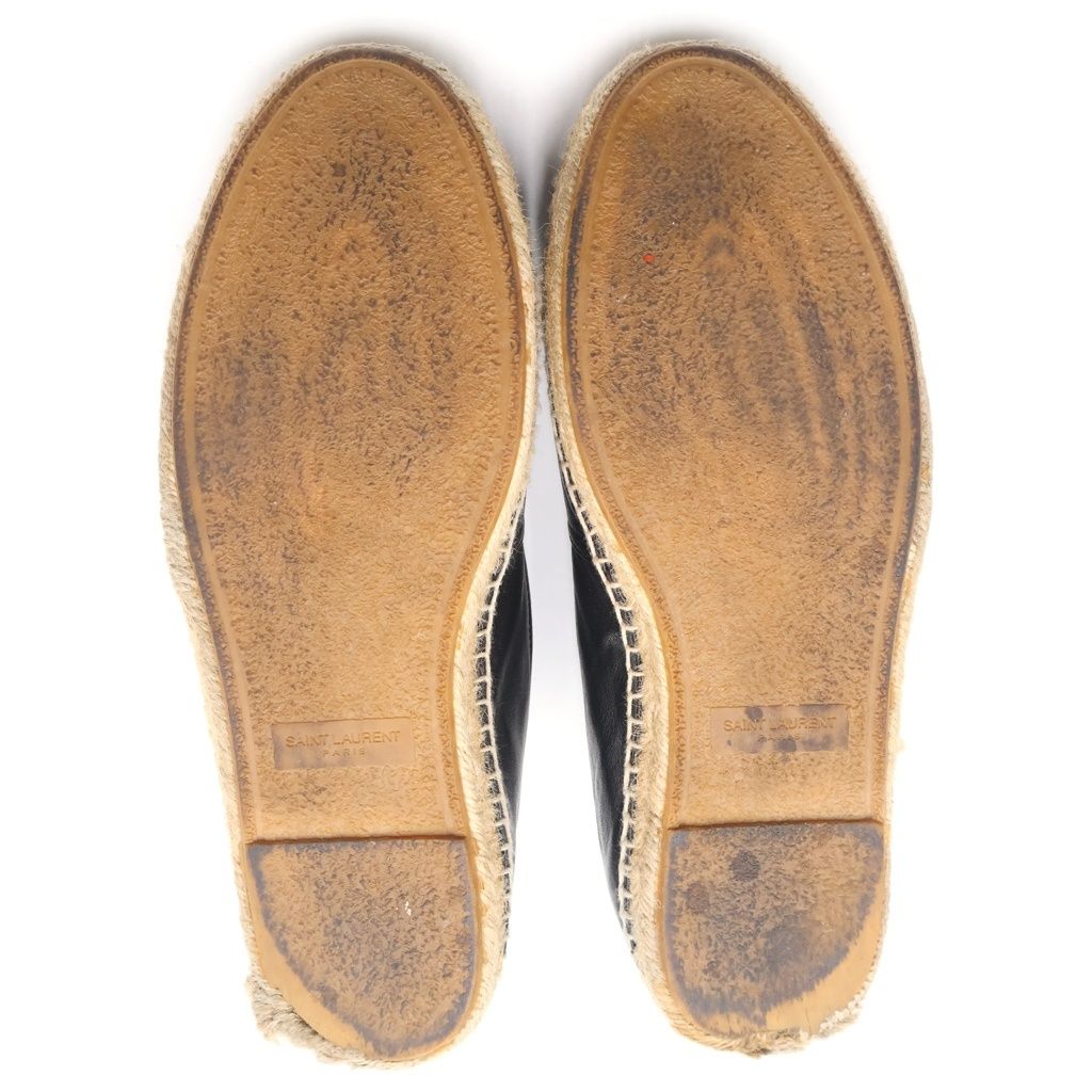 Saint Laurent Paris Front Logo Embroidery Low Cut Sneakers Leather Shoes Black — view 5
