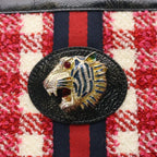 Gucci Rajah Tote Red Black Tweed Leather Gold — view 6