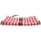 Gucci Rajah Tote Red Black Tweed Leather Gold — view 4