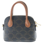 Celine Mini Honorine Triomphe Canvas Leather Crossbody Handbag Gold Brown — view 2