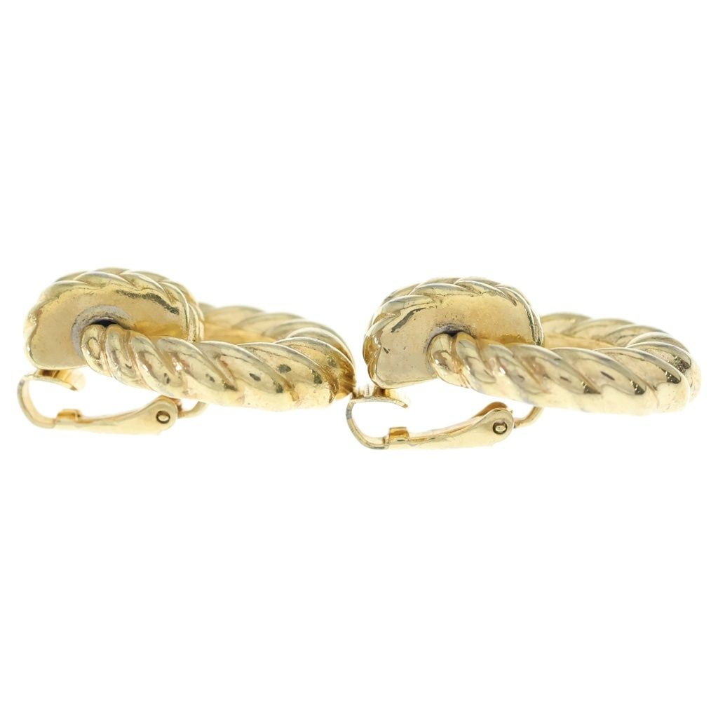Dior Twist Hoop Earrings Gold — view 4