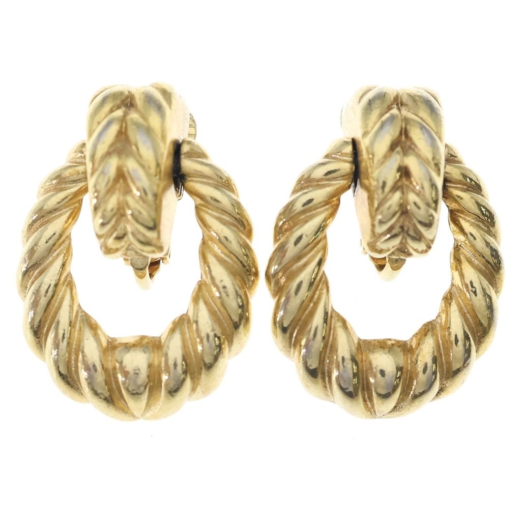Dior Twist Hoop Earrings Gold