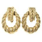 Dior Twist Hoop Earrings Gold