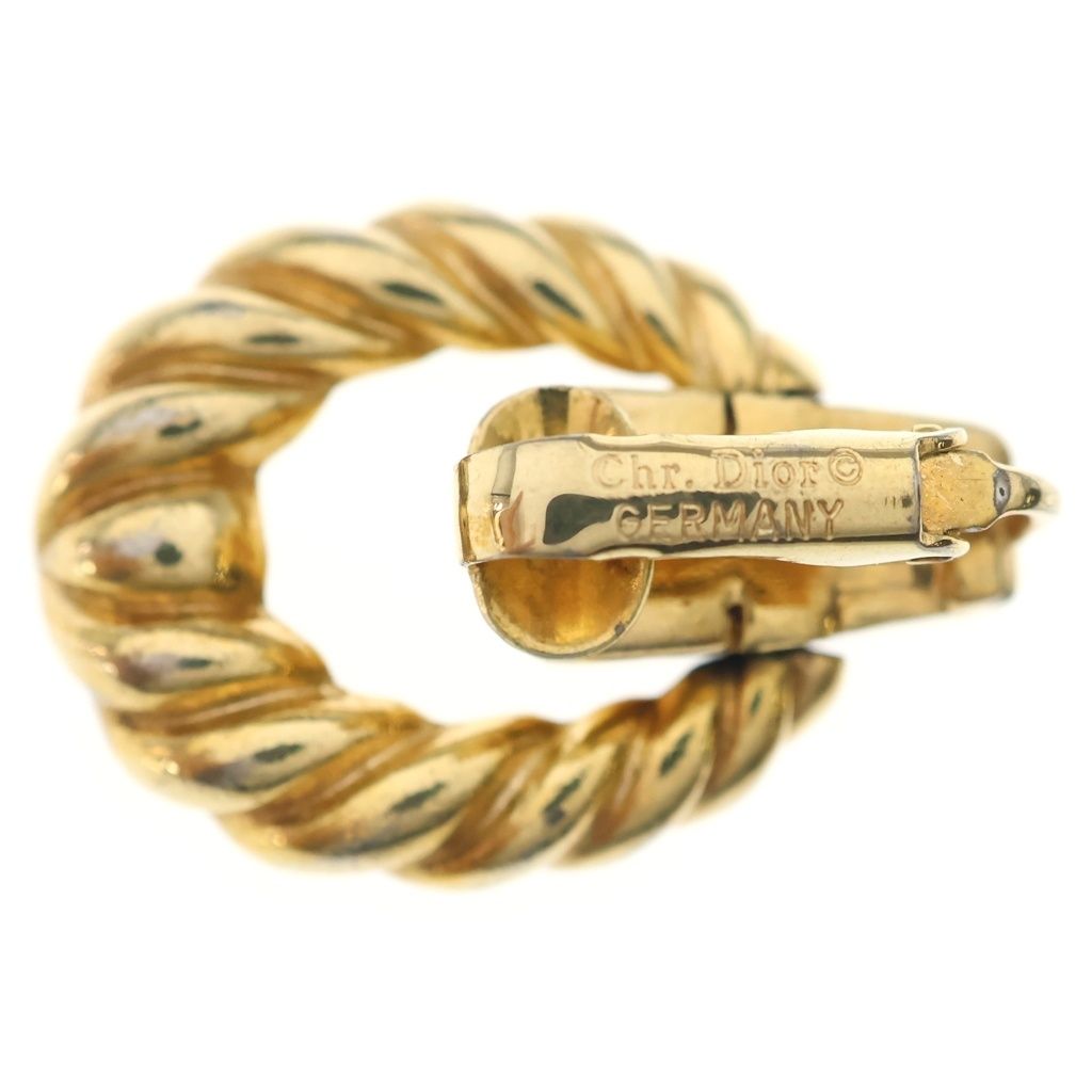 Dior Twist Hoop Earrings Gold — view 6