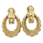 Dior Twist Hoop Earrings Gold — view 2
