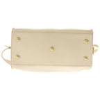 Saint Laurent Paris Line Petit Cabas 2-Way Shoulder Bag Beige Leather Gold — view 4