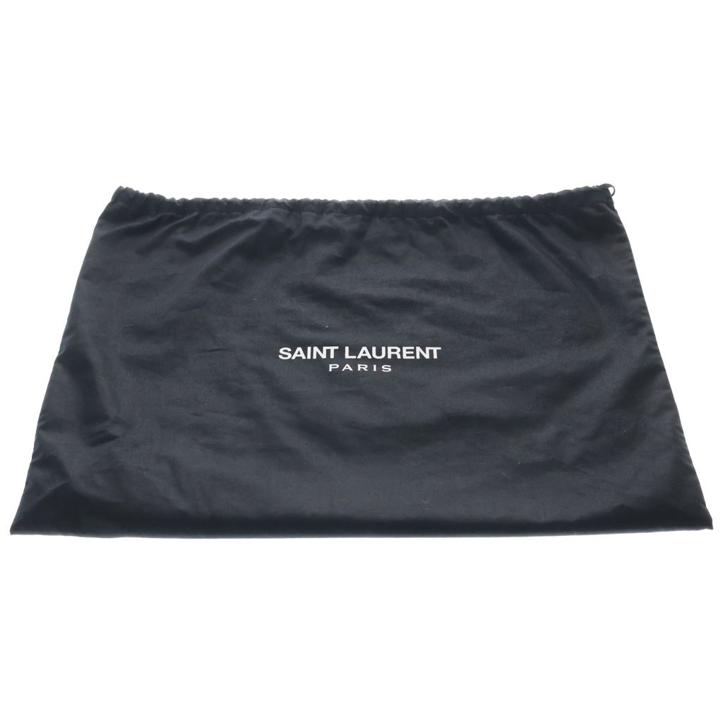 Saint Laurent Paris Line Petit Cabas 2-Way Shoulder Bag Beige Leather Gold — view 8