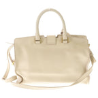 Saint Laurent Paris Line Petit Cabas 2-Way Shoulder Bag Beige Leather Gold — view 2