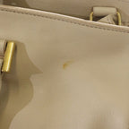 Saint Laurent Paris Line Petit Cabas 2-Way Shoulder Bag Beige Leather Gold — view 6