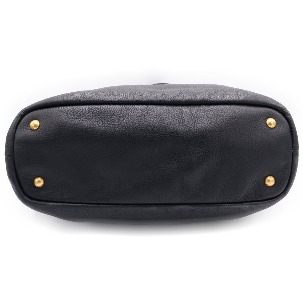 Prada Logo Leather Handbag Black — view 4