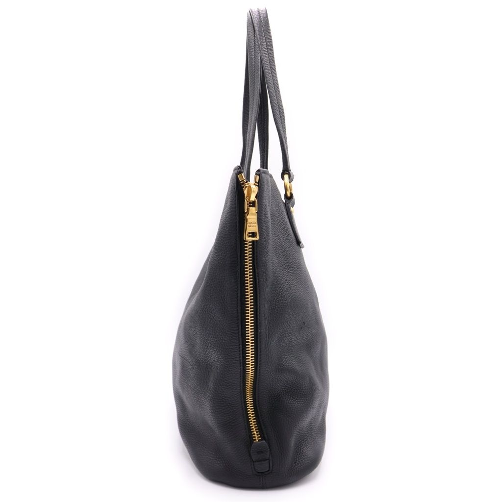 Prada Logo Leather Handbag Black — view 3