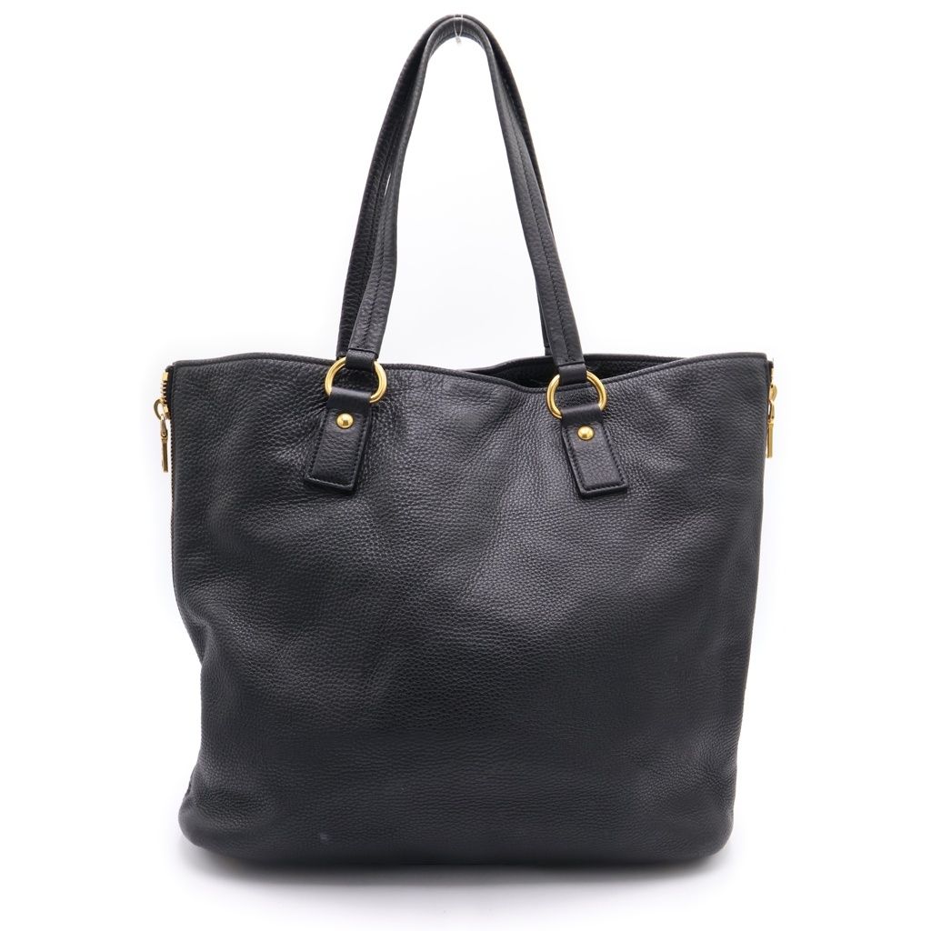 Prada Logo Leather Handbag Black — view 2