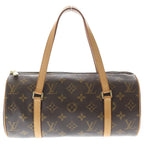 Louis Vuitton Monogram Papillon 26 Handbag Brown Leather Gold