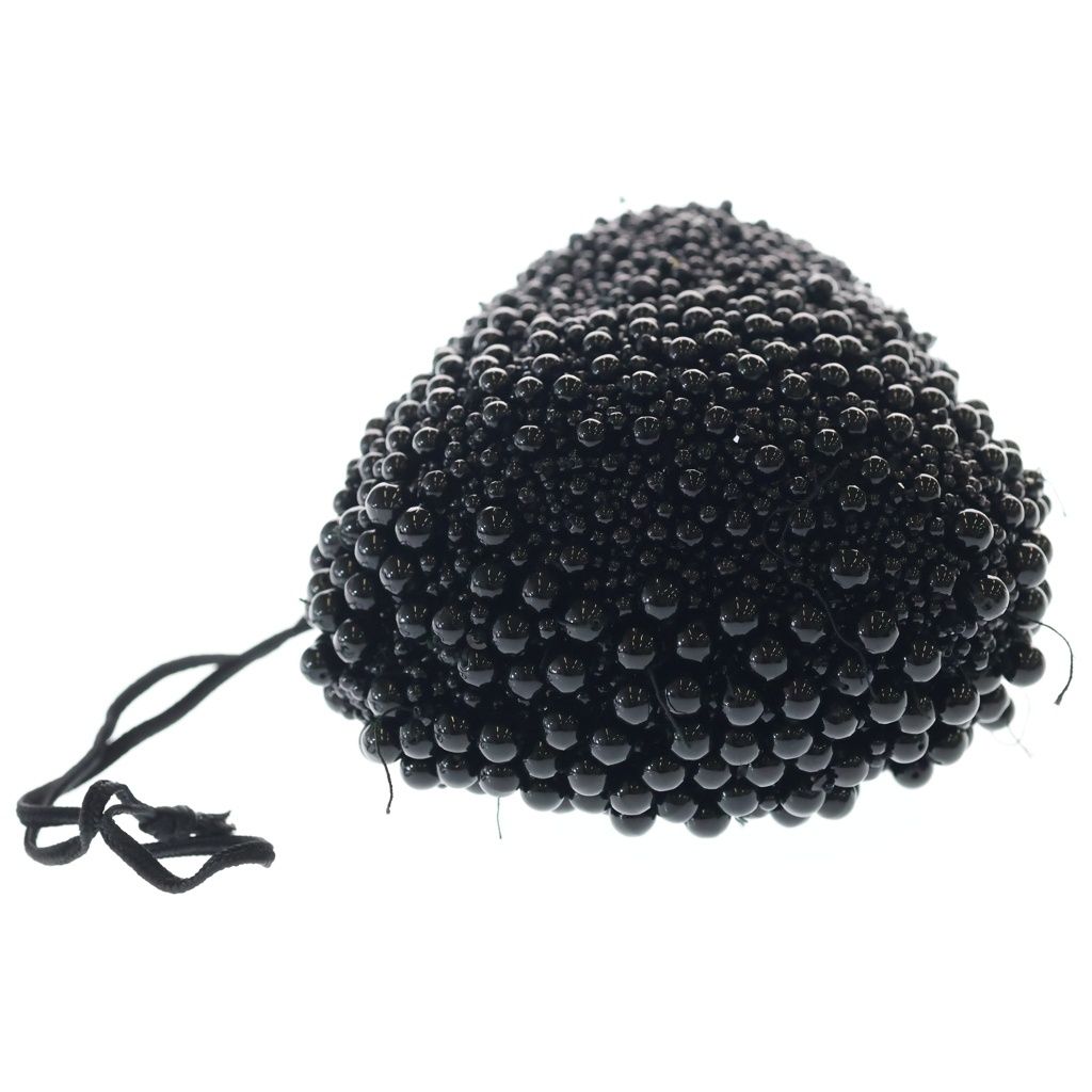 Chanel CC Logo Beads Drawstring Pouch Mini Bag Black — view 4