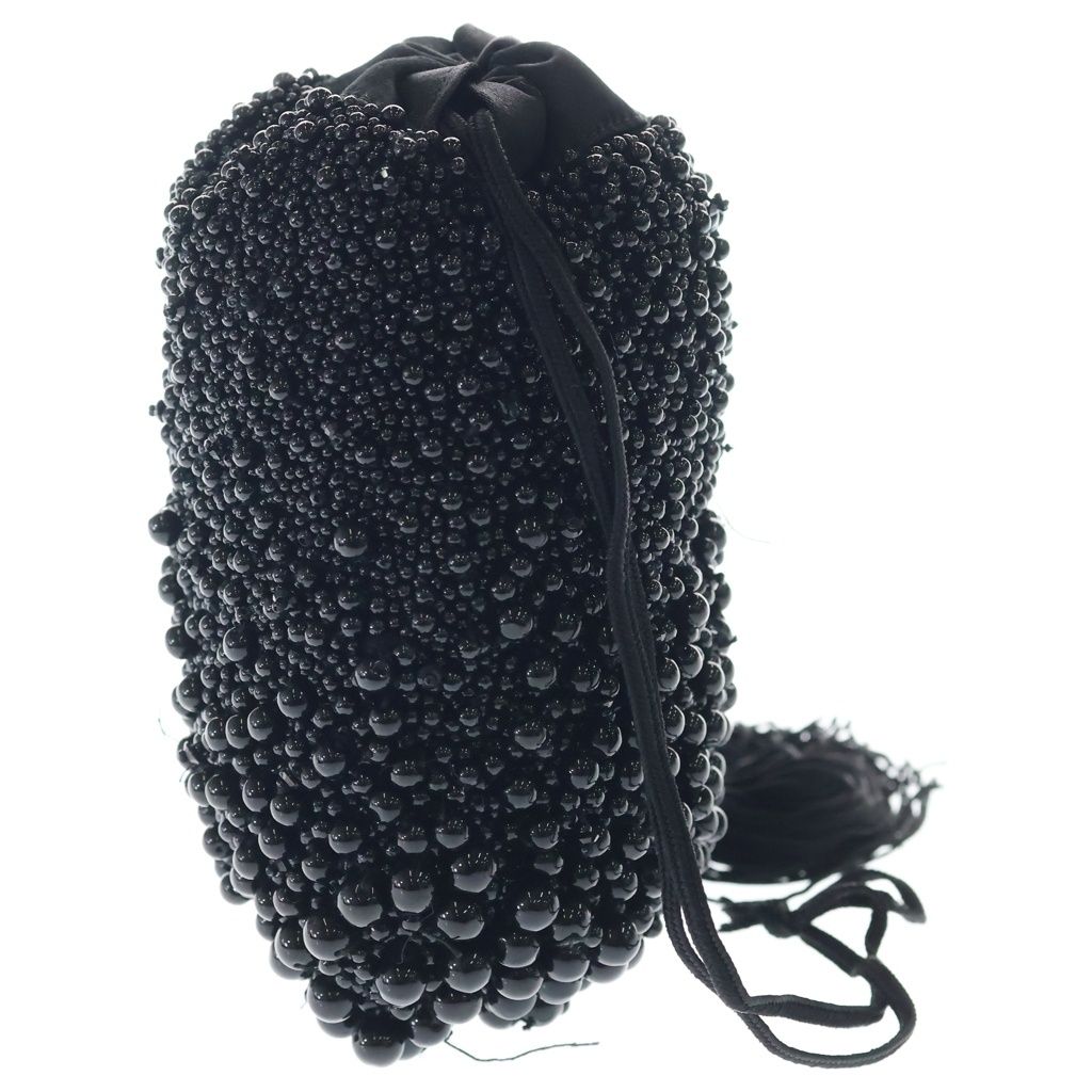 Chanel CC Logo Beads Drawstring Pouch Mini Bag Black — view 3
