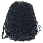 Chanel CC Logo Beads Drawstring Pouch Mini Bag Black — view 2