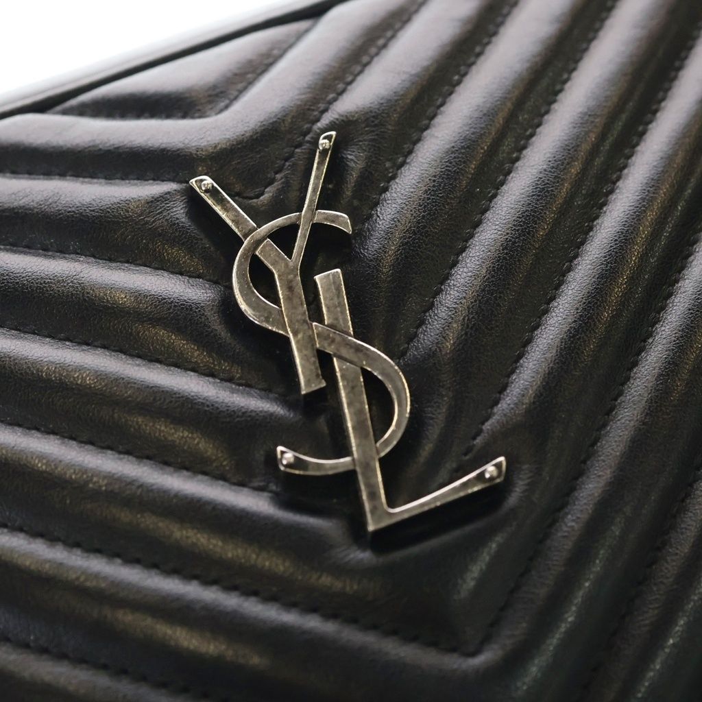 Saint Laurent Paris Shoulder Bag Black Leather Silver — view 6