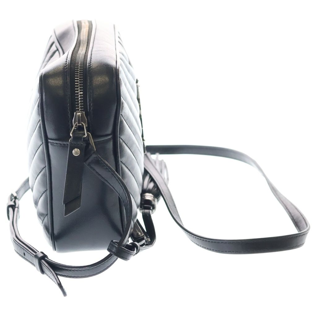 Saint Laurent Paris Shoulder Bag Black Leather Silver — view 3