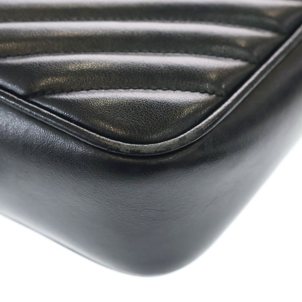 Saint Laurent Paris Shoulder Bag Black Leather Silver — view 5