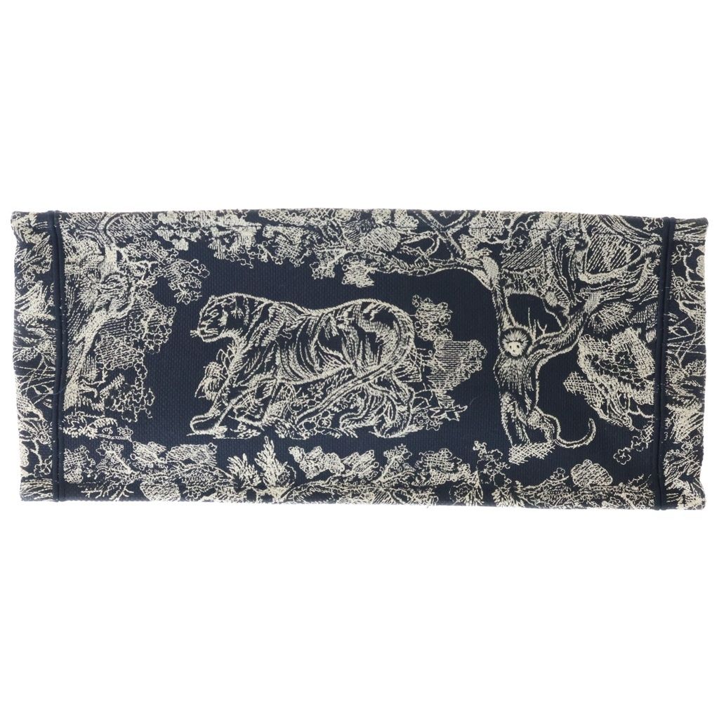 Dior Book Tote Large Toile de Jouy Reverse Embroidery Navy Jacquard — view 4