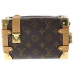 Louis Vuitton Side Trunk PM Monogram Leather Shoulder Bag Brown