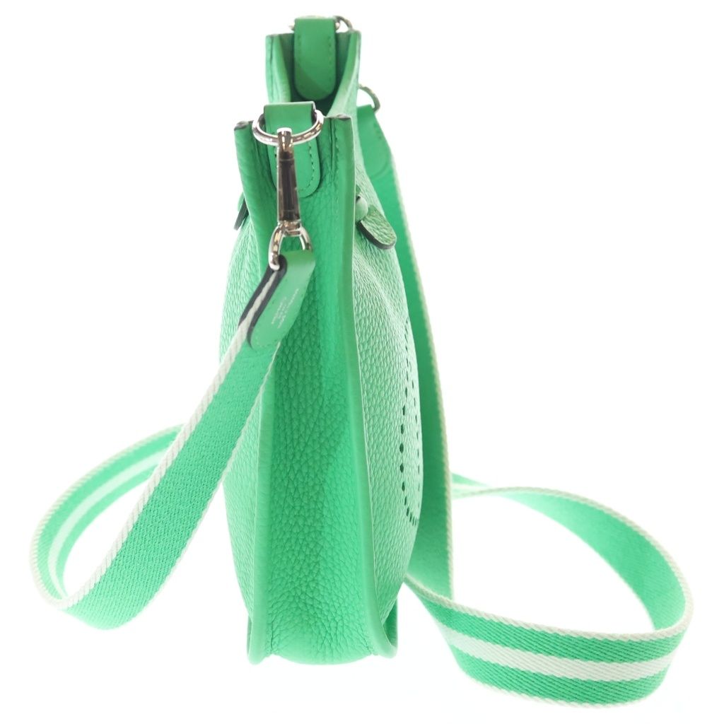 Hermes Evelyne TPM Taurillon Clemence Leather Mini Shoulder Bag Green — view 3