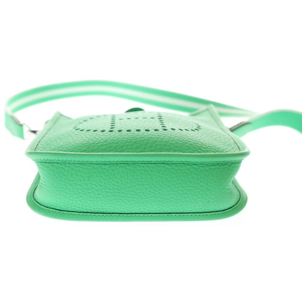 Hermes Evelyne TPM Taurillon Clemence Leather Mini Shoulder Bag Green — view 4