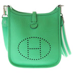 Hermes Evelyne TPM Taurillon Clemence Leather Mini Shoulder Bag Green
