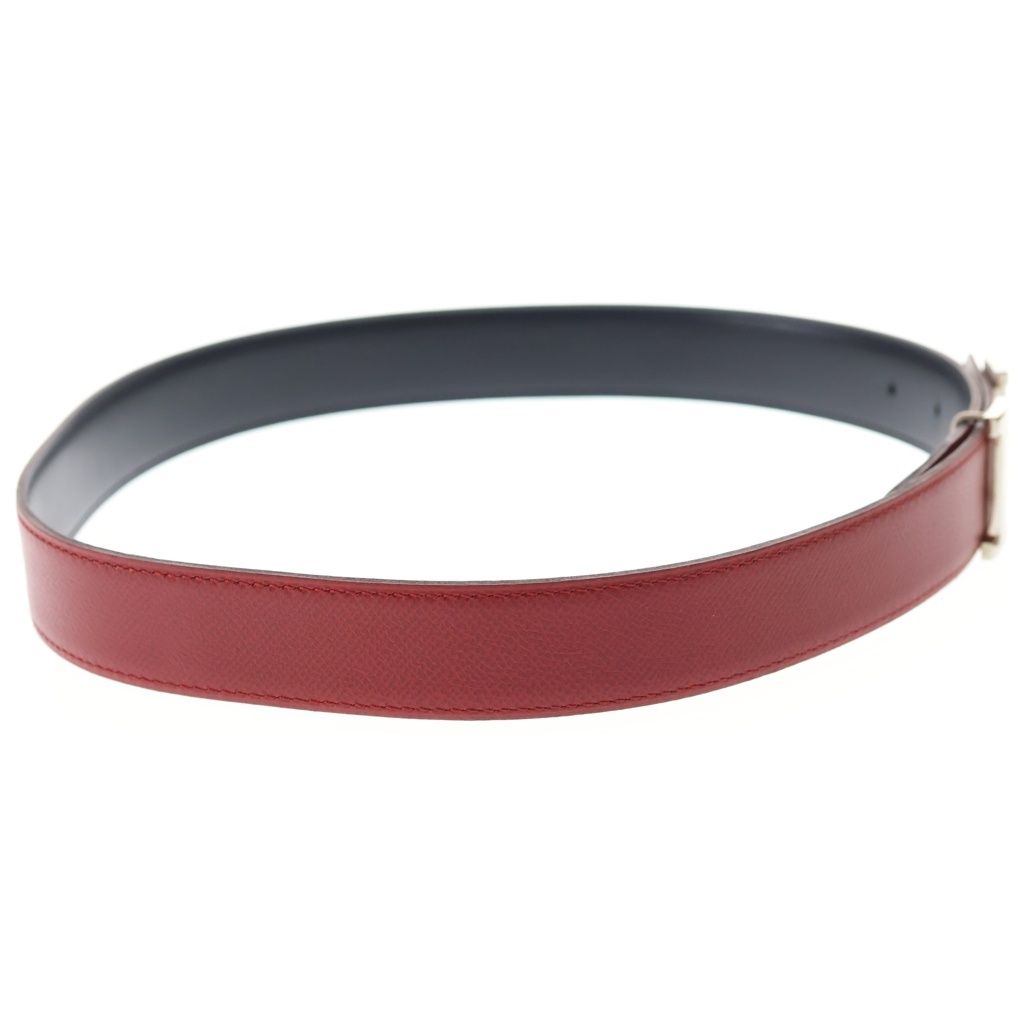 Hermes Constance Leather Belt Red Silver — view 3