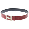 Hermes Constance Leather Belt Red Silver