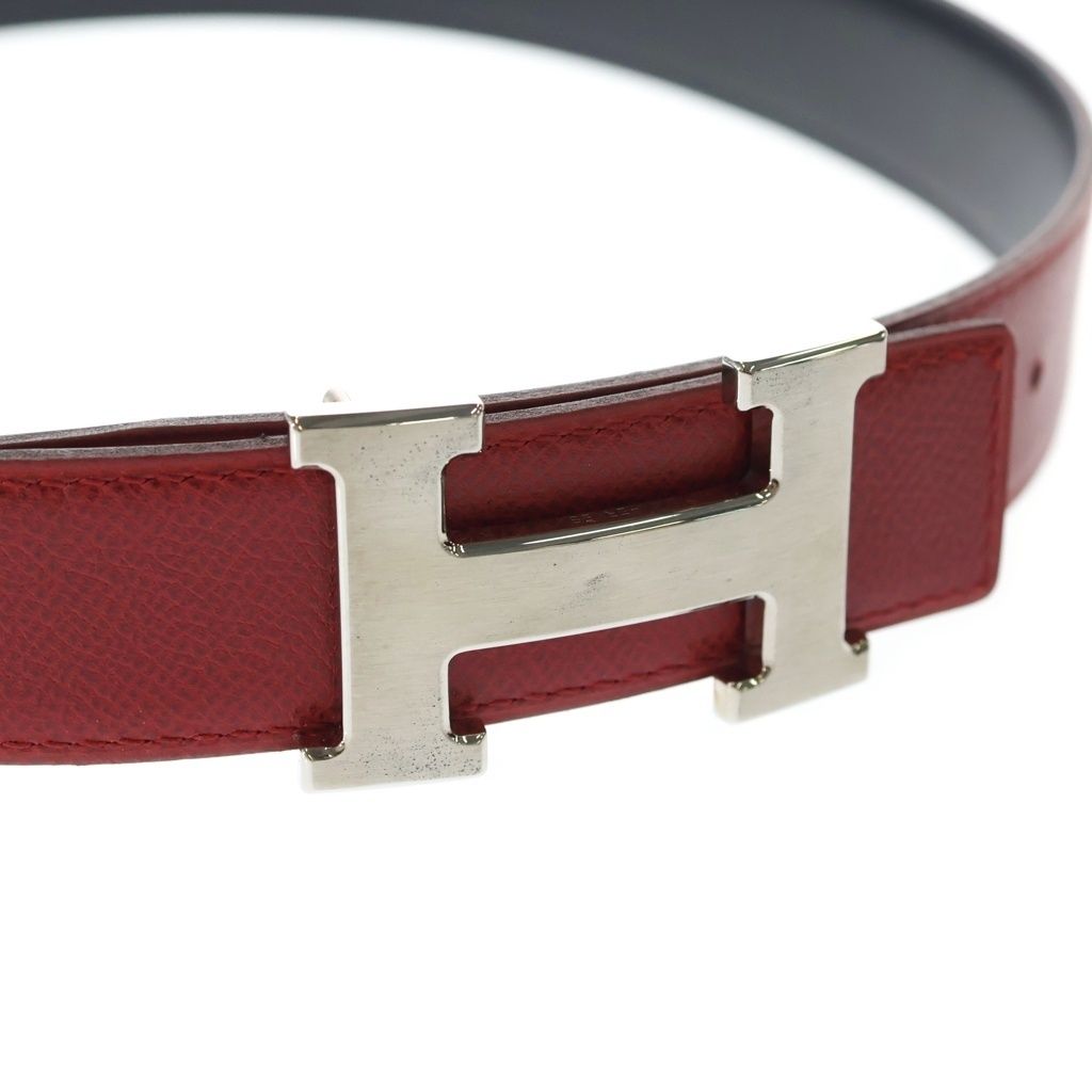 Hermes Constance Leather Belt Red Silver — view 4