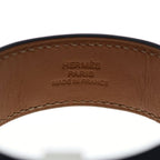 Hermes Collier de Chien 24 Leather Bangle Bracelet Silver Black — view 5