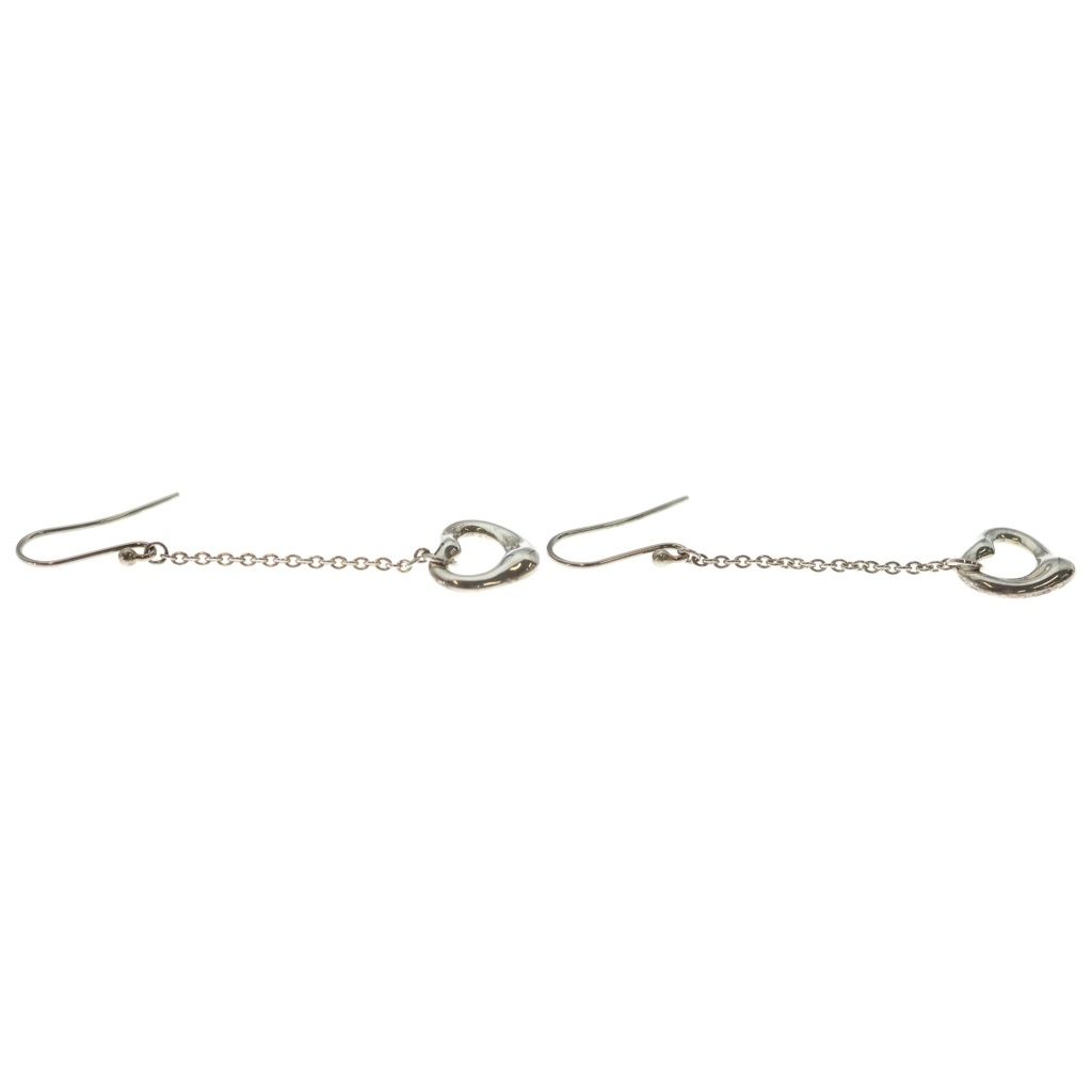 Tiffany & Co Elsa Peretti Open Heart Drop Earrings Silver — view 4