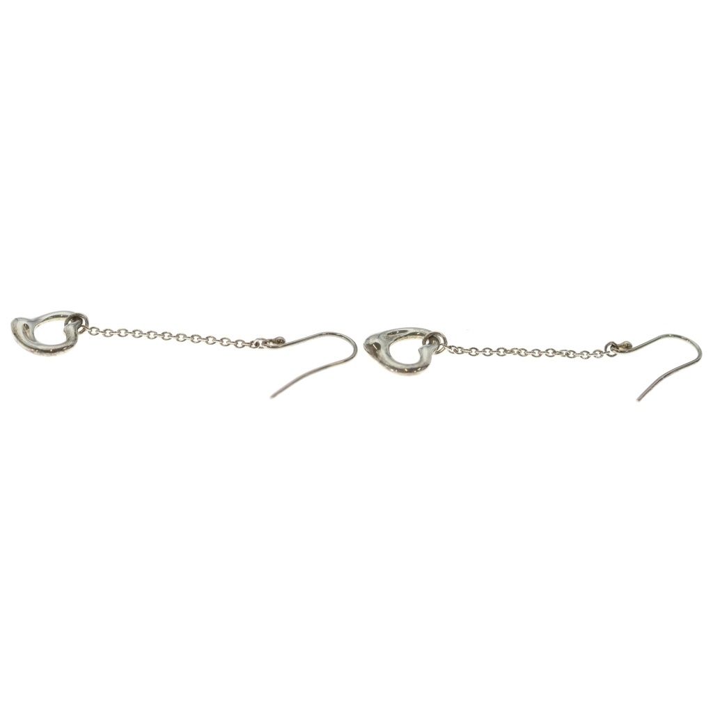 Tiffany & Co Elsa Peretti Open Heart Drop Earrings Silver — view 3