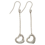 Tiffany & Co Elsa Peretti Open Heart Drop Earrings Silver — view 2
