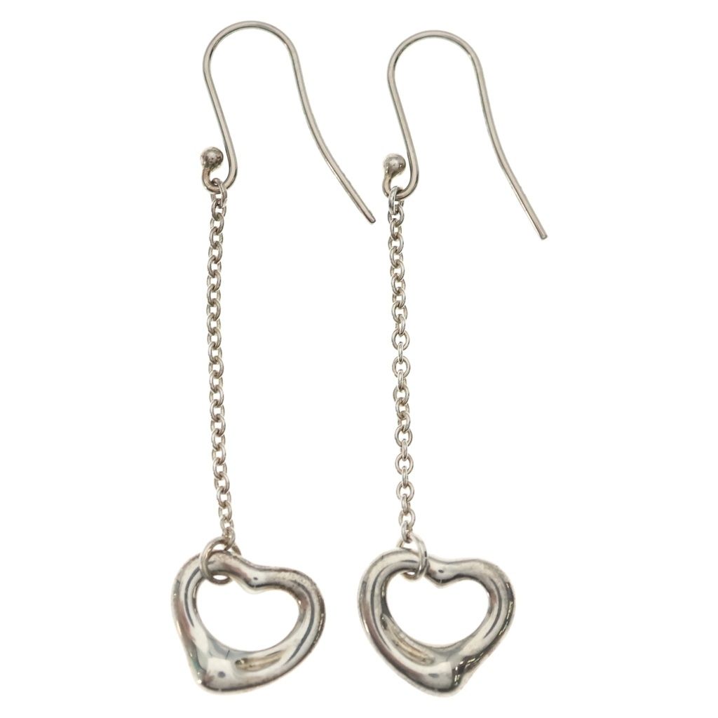 Tiffany & Co Elsa Peretti Open Heart Drop Earrings Silver