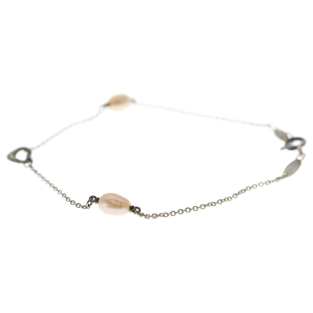 Tiffany & Co Open Heart Pearl Bracelet White Silver — view 4