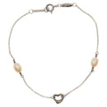 Tiffany & Co Open Heart Pearl Bracelet White Silver