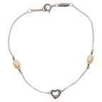 Tiffany & Co Open Heart Pearl Bracelet White Silver