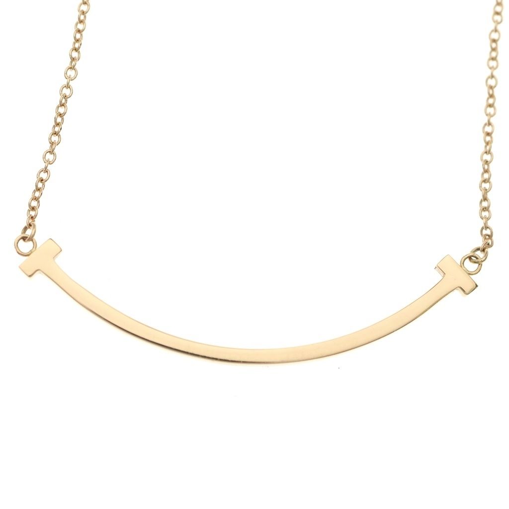 Tiffany & Co T Smile Small Pendant Chain Gold — view 3