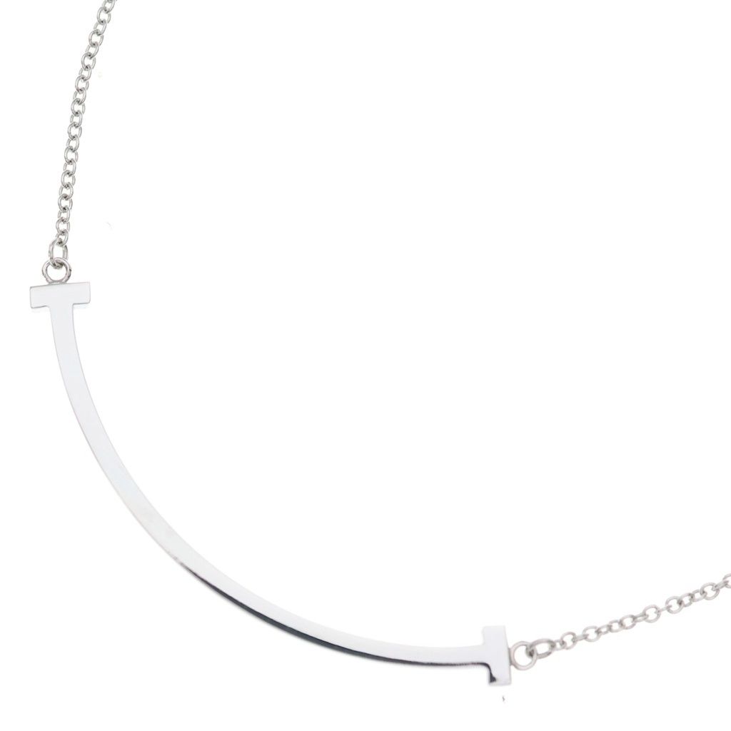 Tiffany & Co T Smile Small Pendant Chain Silver